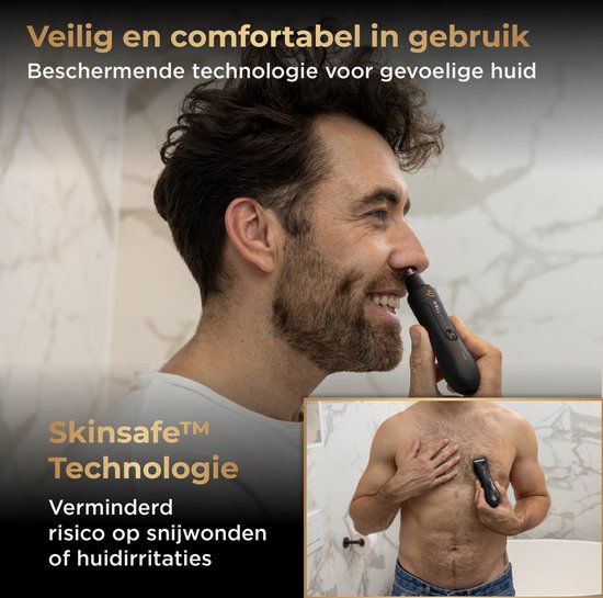 Wellshave Bodygroomer Men and Nose Trimmer - Rasierpaket 2.0 - Body Trimmer Men - Nose Trimmer Men - Nasenhaartrimmer Rasierer für Nase, Schambereich, Körper & Nase