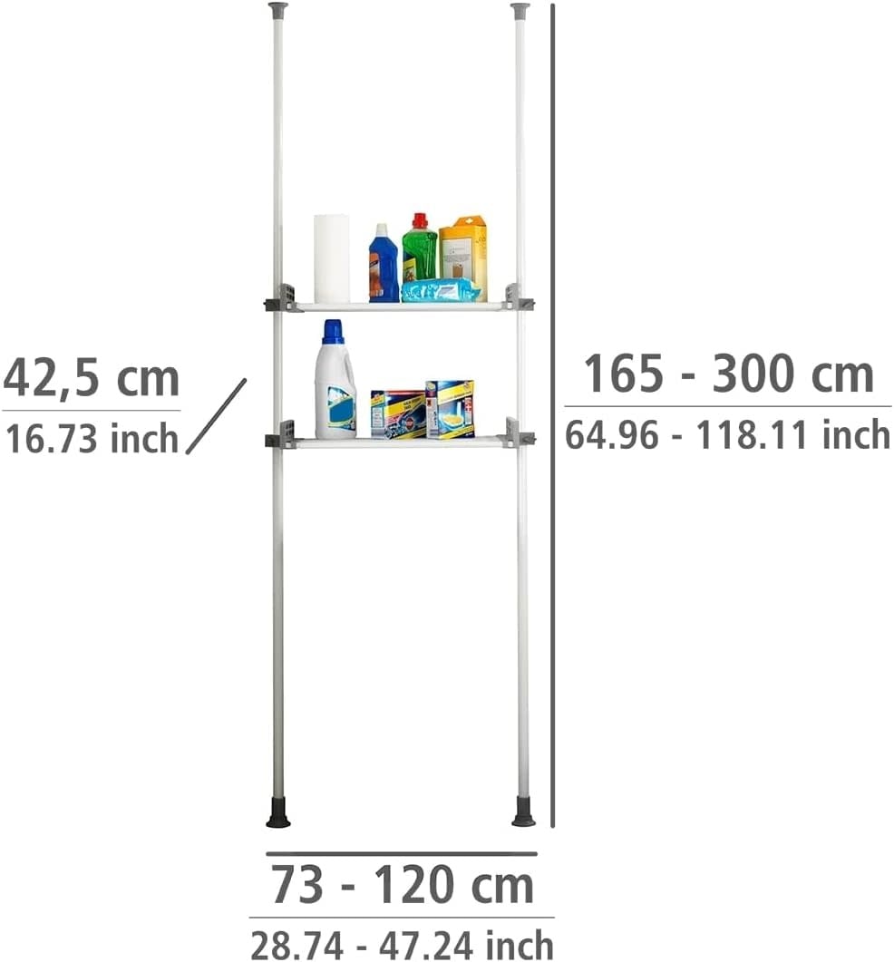 Wenko Herkules Twin Teleskop-Kleiderständer, weiß – 73–120 x 165–300 cm