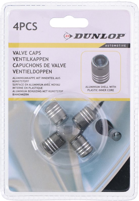 Dunlop Ventilkappen Av Aluminium Silber Grau 4 Stück