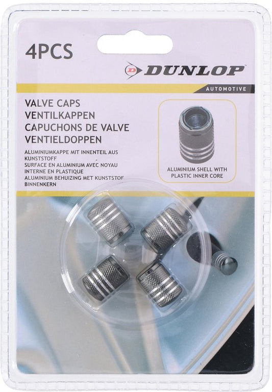 Dunlop Ventilkappen Av Aluminium Silber Grau 4 Stück