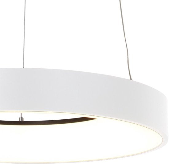 Hängeleuchte Ringlede 2695W, weiß, rund, 48 cm, elektrisch höhenverstellbar, aus Kunststoff und Metall, Steinhauer Modern