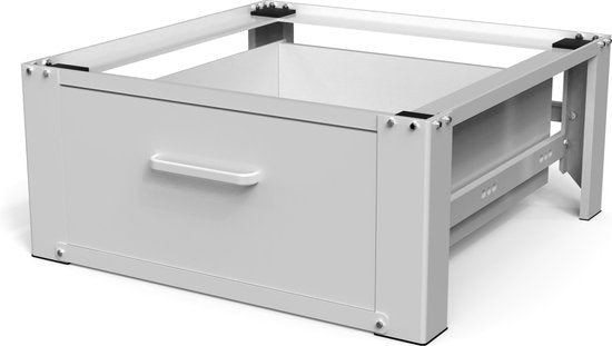 Vonia Waschmaschinenaufzug - Waschmaschinenaufzug mit Schublade - Waschmaschinensockel - Waschmaschinenschrank - Waschmaschinenschrank - 63x54x31 - Weiß