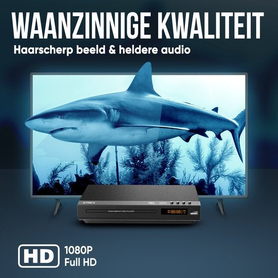 Strex - DVD-Player - mit HDMI - Full HD 1080P - Fernbedienung - USB/HDMI/RCA - Schwarz