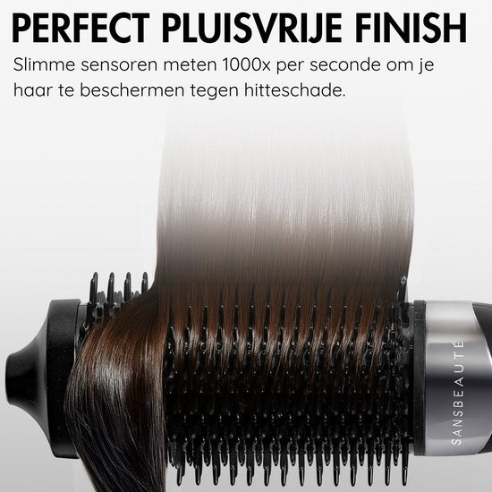 Sansbeauté® Wet-2-Dry Haarbürste - Multistyler - Airstyler - Lockenbürste - Stylingbürste - Wärmebürste - Volumen und Locken - Drehkabel