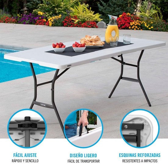 Lifetime - Arbeitstisch - Buffettisch - 180 cm - klappbar wie ein Koffer - weiß