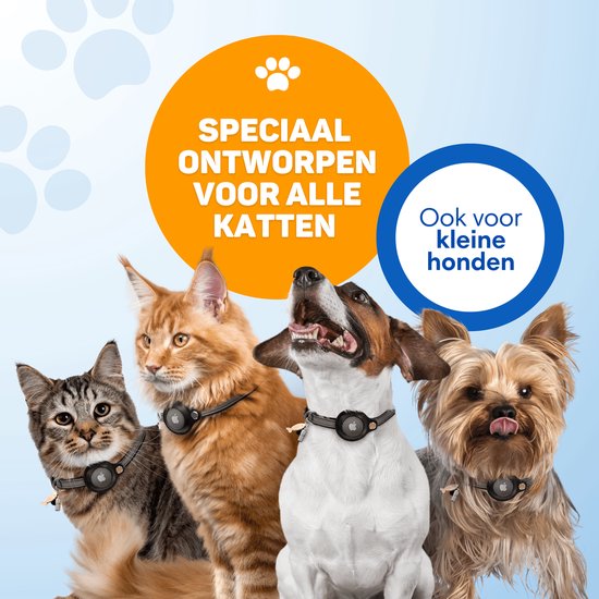 Vulpes Goods® Pets - Katzenhalsband geeignet für Apple AirTag - Apple Airtag Cat Collar Pro - Sicher, leicht, reflektierend & komfortabel - Kratzfest und wasserabweisend - Inkl. 3 Zubehörteile - 23.5-30.5 CM - S