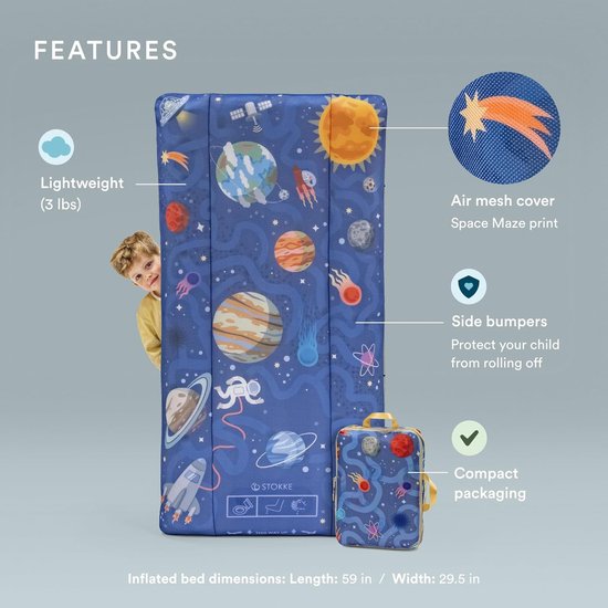 Stokke® JetKids™ Cloudsleeper – Reisematratze 150 cm (Space Maze)