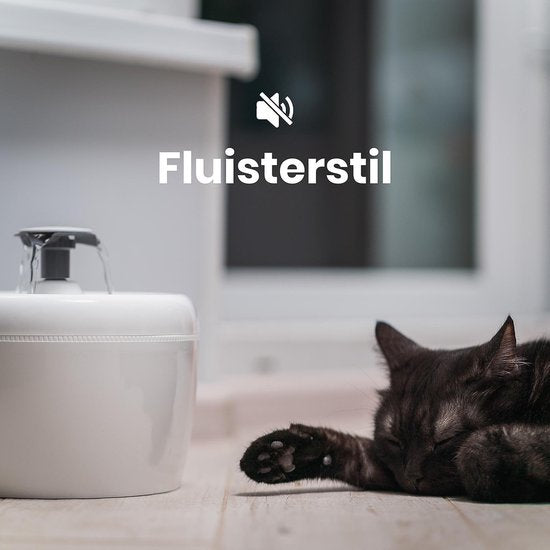 TrevoPet® Trinkbrunnen Katze - Wasserbrunnen Katze - Katzenbrunnen - Flüsterleise - Trinkbrunnen - Katzentränke - 2,5 Liter - einschließlich Filter - Weiß