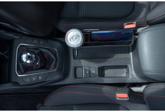 Dunlop Auto-Organizer – mit Getränkehalter – rutschfeste Matte – Schwarz