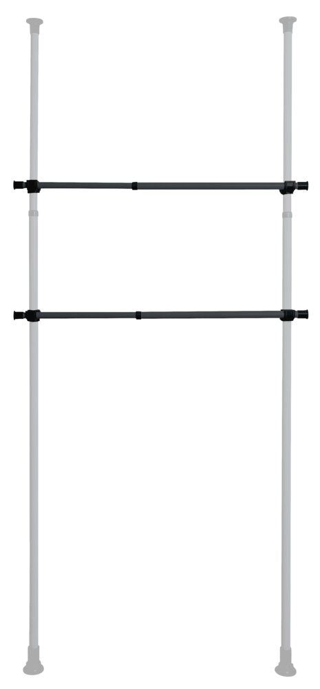 WENKO Herkules Kleiderstangen Schwarz – 2-teilig – verstellbar 75–120 cm