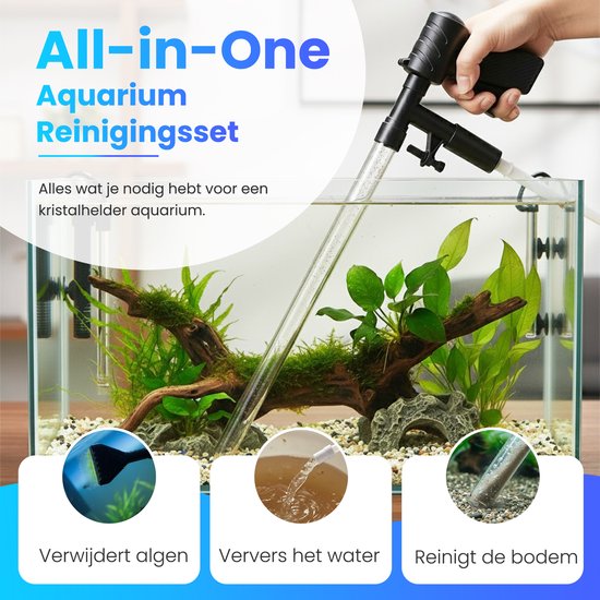 Pawesome - Aquarium Staubsauger - Bodenreiniger - Kiesreiniger Aquarium - Bodenstaubsauger - Batteriefrei