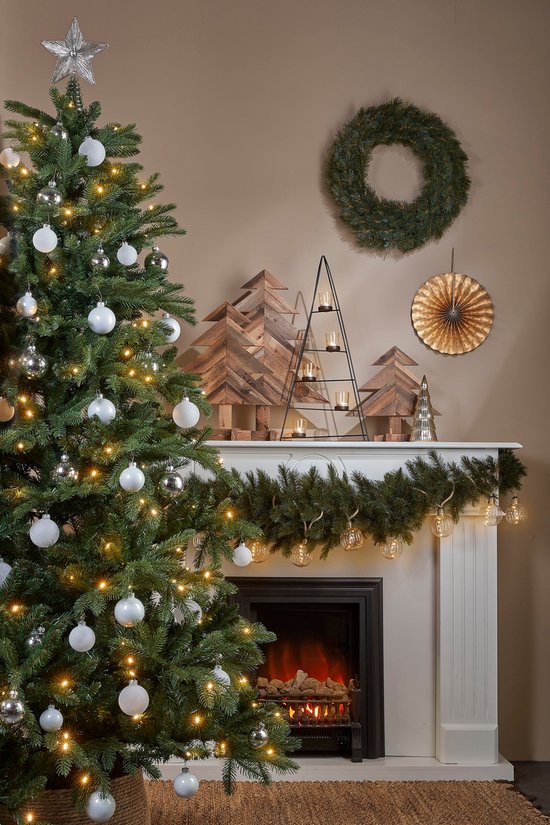 Black Box Trees Brampton Künstlicher Weihnachtsbaum mit LED-Lichtern - H215 x Ø142 cm - Grün