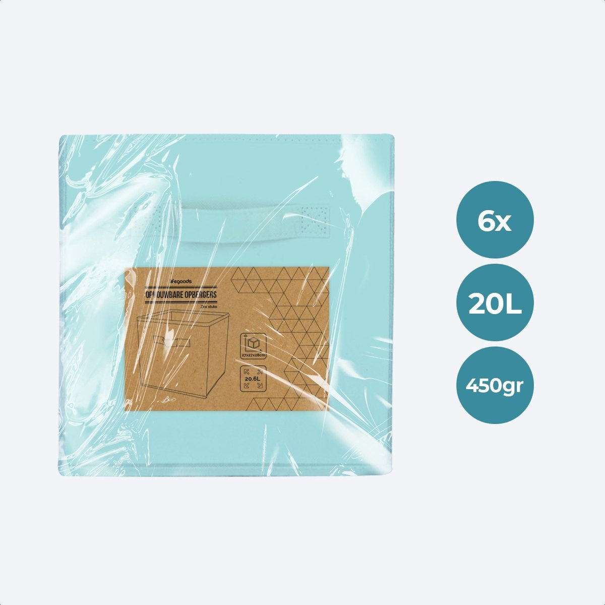 LifeGoods Kleiderschrank-Organisatoren - 6 Stück - 20L - Textil - Blau