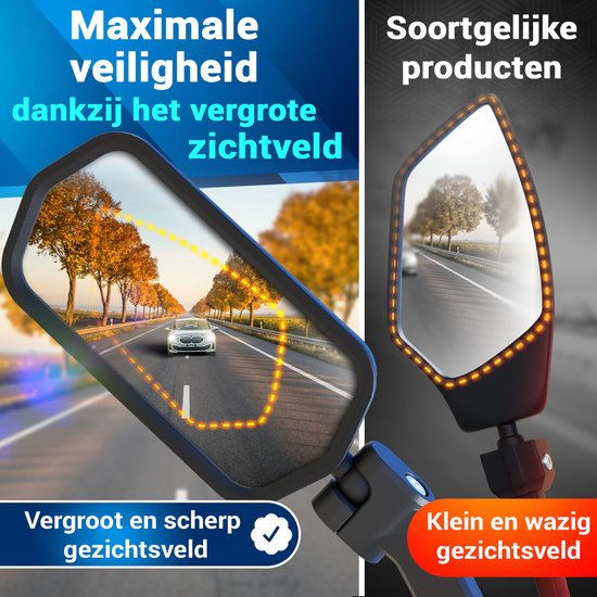 NEXTCOVER® Fahrradspiegel e-bike links und rechts SET mit ProVision Echtglas - Lenker montierter Fahrradspiegel - Fahrradspiegel ebike, Rückspiegel Fahrrad und e-bike