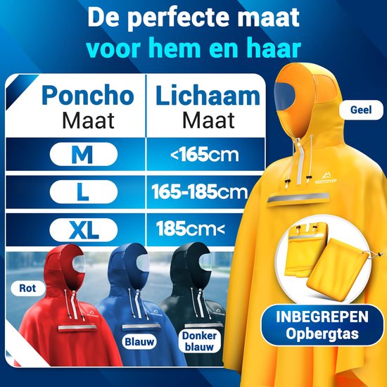 Nextcover Regenponcho Fahrrad für Damen und Herren | Regencape mit AquaShield 2.0 Technologie, wind- und wasserdicht | Ideal zum Radfahren, Wandern und Angeln | Fahrradponcho Erwachsene Unisex Fit | Poncho