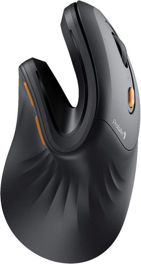 Ergonomische vertikale Maus – Kabellose ergonomische Maus – Bluetooth & 2,4 GHz – Über USB-C aufladbar – Für 3 Geräte – Einstellbare DPI – Geräuscharm – Schwarz (für Rechtshänder)