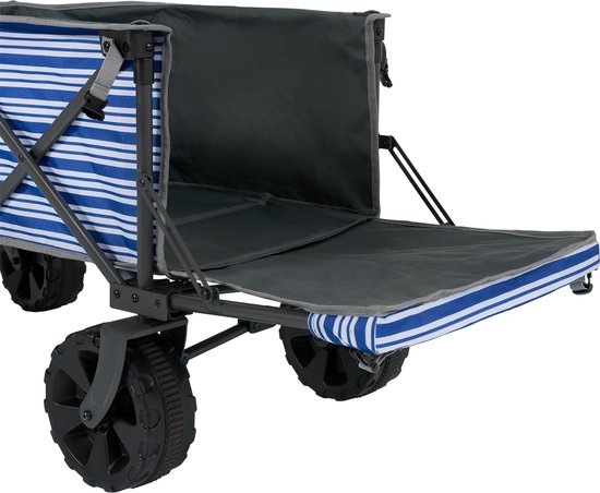 Tristar Transportwagen mit Ladeklappe, 70 kg Tragkraft – 94 x 49 x 58 cm - Zusammenklappbarer Strandwagen für Strand, Festival, Camping, Garten, Tagesausflüge – Stabiler Harmonika-Rahmen – Strandwagen, Transportwagen, Ziehwagen – Inklusive Aufbewahrungsta