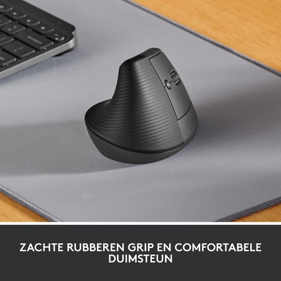 Logitech Lift – Vertikale ergonomische Maus – Für Rechtshänder – Dunkelgrau