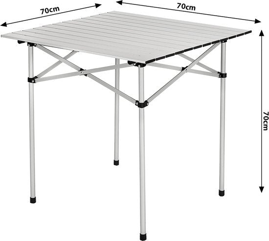 tectake - Campingtisch - Klappbar - Inkl. Tragetasche - 70 x 70 cm - Grau