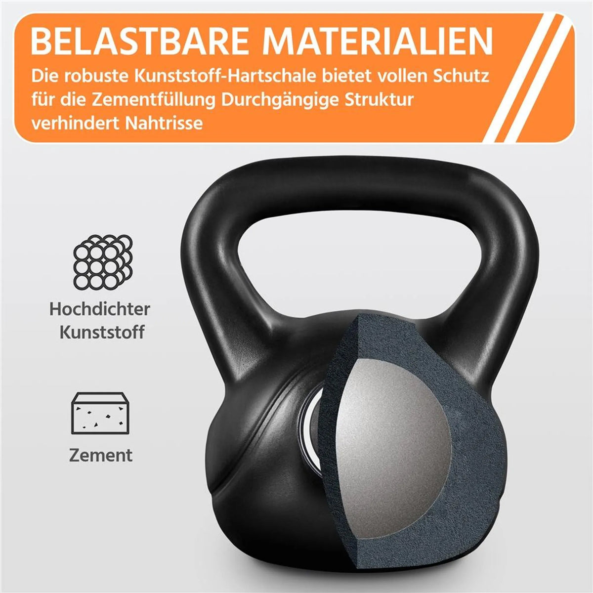 Yaheetech Kettlebell 6 kg – Schwarz – 22,5 × 19,5 × 26 cm