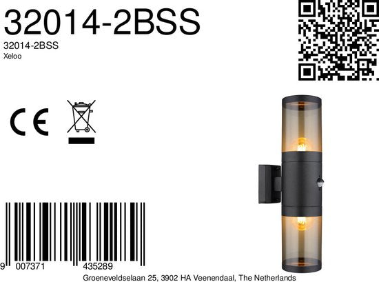 Globo Wandleuchte Xeloo - schwarz - Metall - 32014-2BSS