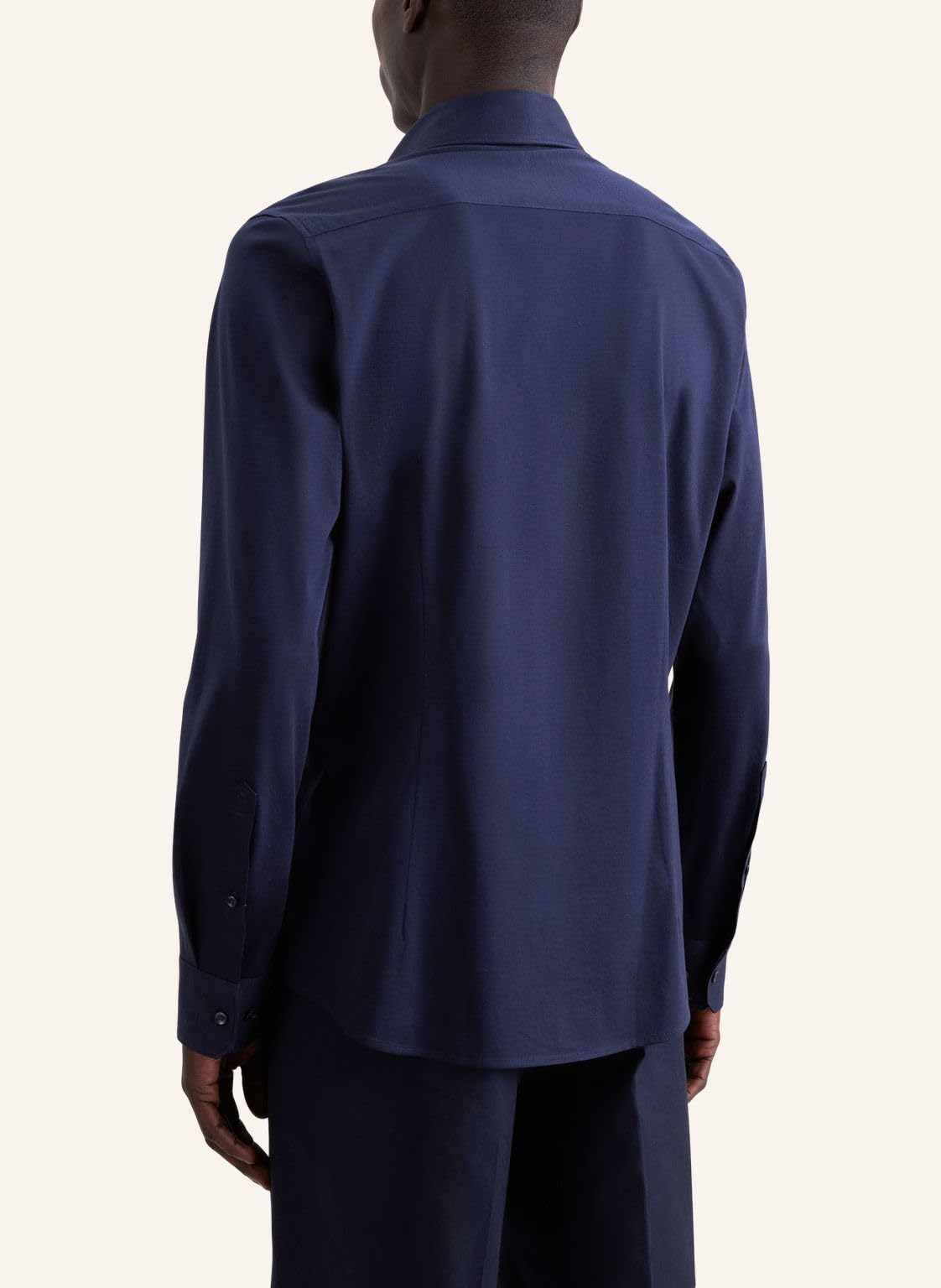 Seidensticker-Hemd – Herren – SlimFit – Jersey – Kent-Kragen – Langarm – M – Dunkelblau