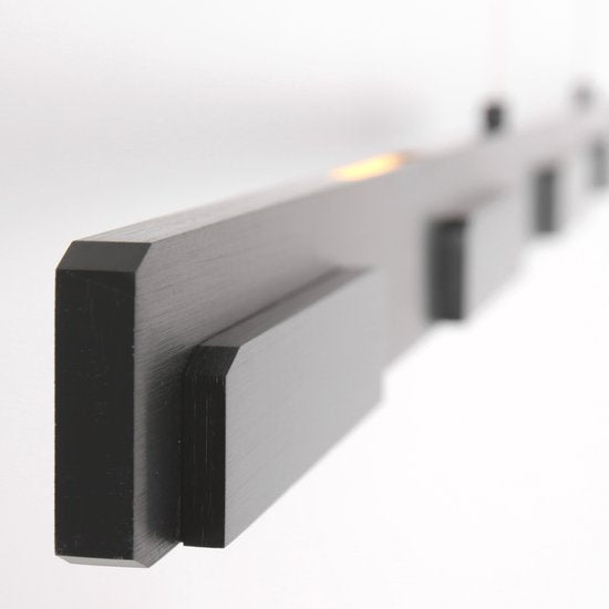 Hängeleuchte Bloc 3296ZW Schwarz, höhenverstellbar, aus Glas und Metall – Steinhauer, 120 cm, mit LED-Modul und Dimmfunktion