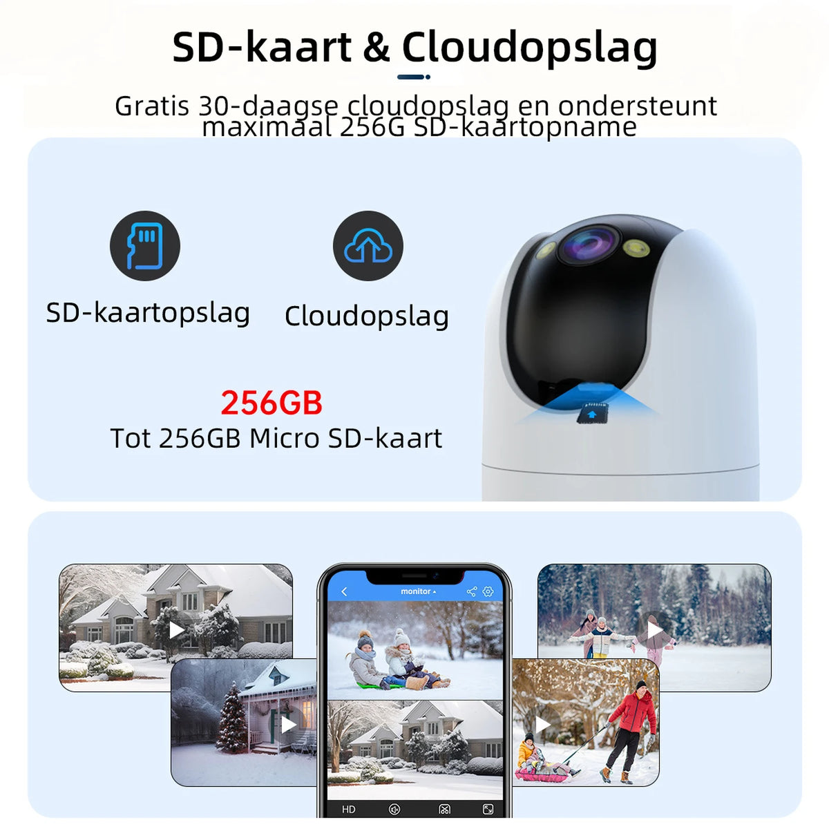 Jooan Dual-Lens-Überwachungskamera 2K – WLAN mit App – Schwarz