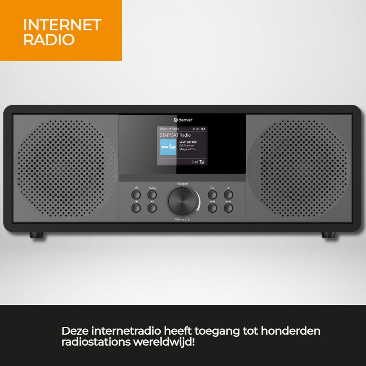 Denver - Internetradio & DAB+ Radio - MIR-270 - 2,4-Zoll-Farbdisplay - 200W Bluetooth & CD-Player - USB & AUX - Kunststoff & Metall - Schwarz