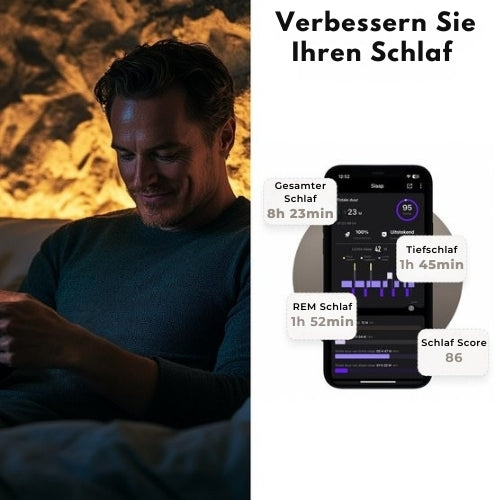 Focus - S1 Smart Ring - Herzfrequenz - Menstruationszyklus - Schlafüberwachung - IP68 Wasserdicht - Wearables - Größe 9 - Gold