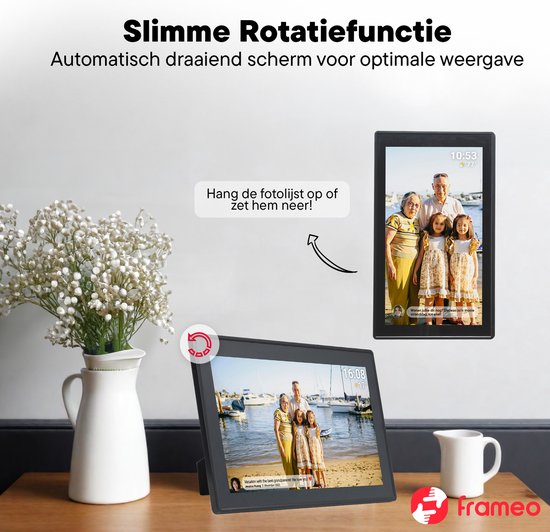 Denver Digitaler Bilderrahmen 15,6 Zoll - XL - Full HD - Frameo App - Fotorahmen - WLAN - 16GB - IPS Touchscreen - PFF1515B