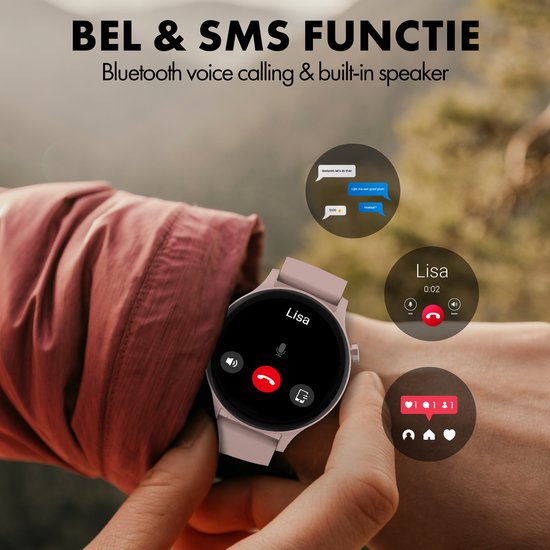 Denver Smartwatch - Android iOS - Volle Klingelfunktion - Sportuhr - Herzfrequenzmonitor - Sättigungsmonitor - Schlafmonitor - SWC338RO