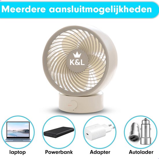 K&L Silent Fan - Tischmodell - USB betrieben - kippbar - Weiß