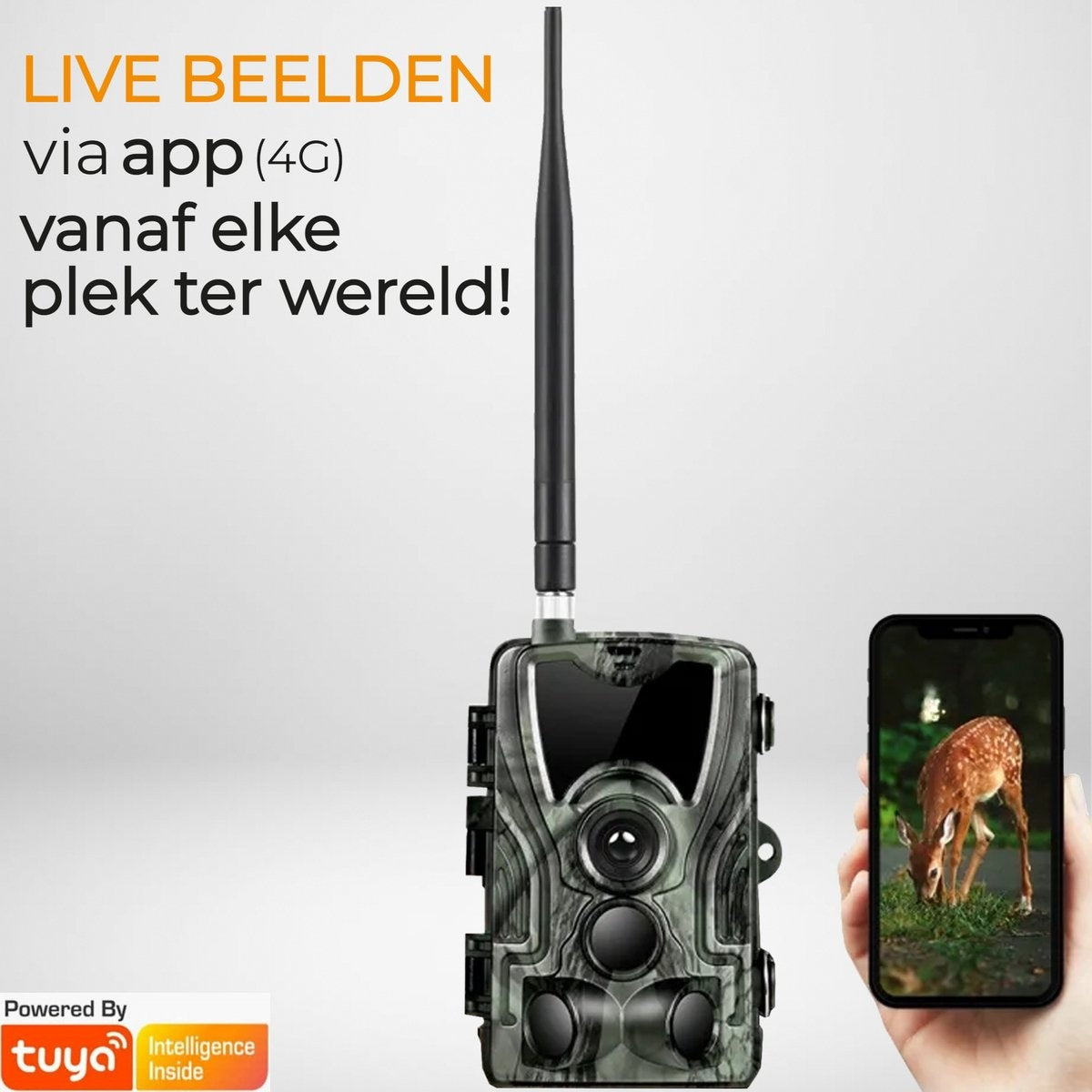 Denver Wildkamera mit Nachtsicht - Live-Bilder über 4G (APP) - CMOS Sensor - 30MP - Wasserdicht - WCL8040