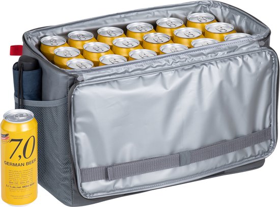 Resto Polis Kühltasche - 23L - Wasserfest - Auslaufsicheres Innenfutter - Trageriemen - Picknick & Reisen - Grau