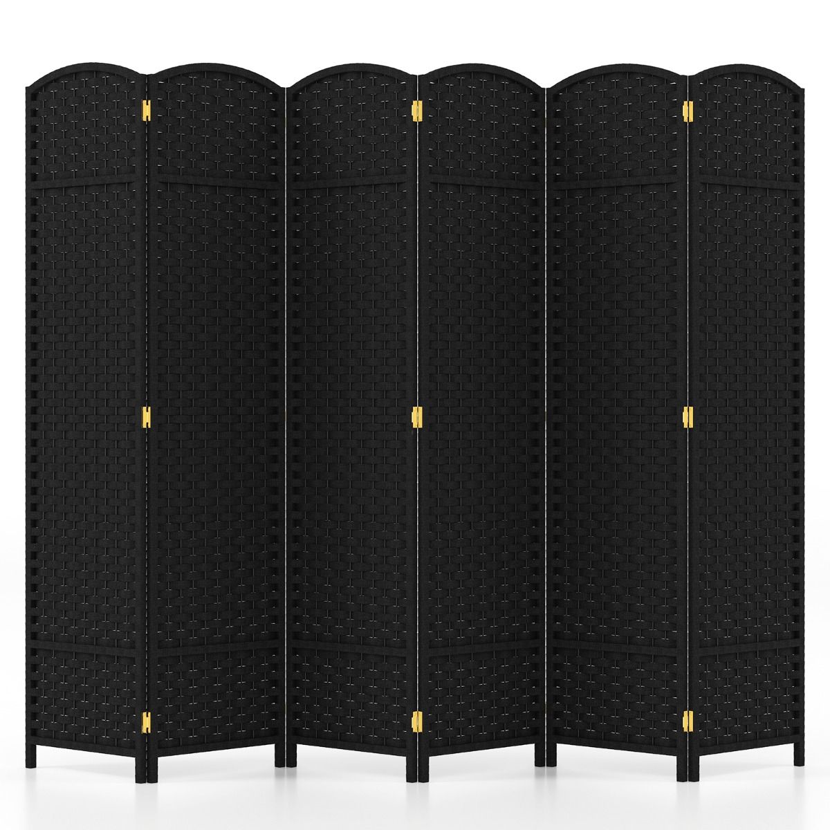 Coast Chamber Screen - 6-teilig - Massivholzrahmen - 40 x 13 x 170 cm - Schwarz