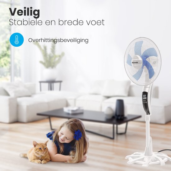 Auronic Tripod Fan - Standventilator mit Fernbedienung - Timer - 50W - 53dB - Weiß