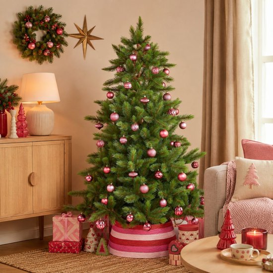 Triumph Tree Wyoming Spar – Weihnachtsbaum mit 460 Tannenzweigen und Einhängekonstruktion – Weihnachtsdekoration für den Innenbereich mit natürlicher Ausstrahlung – Kunstbaum mit harten PVC-Nadeln – H 155 x Ø 117 cm – Grün