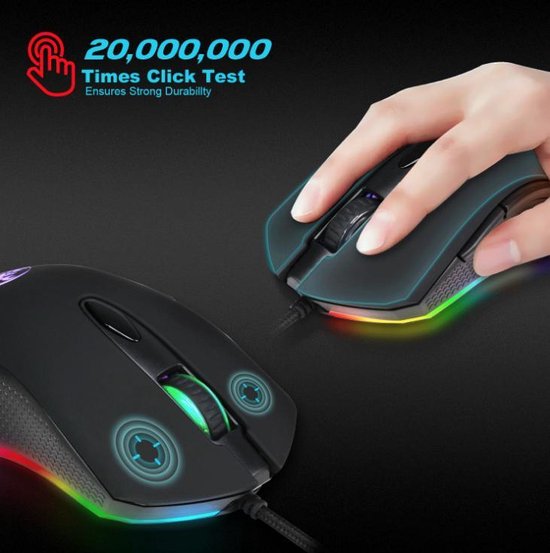 HXSJ S500 Ergonomische  Gaming-Maus RGB – Büromaus – 4800 dpi