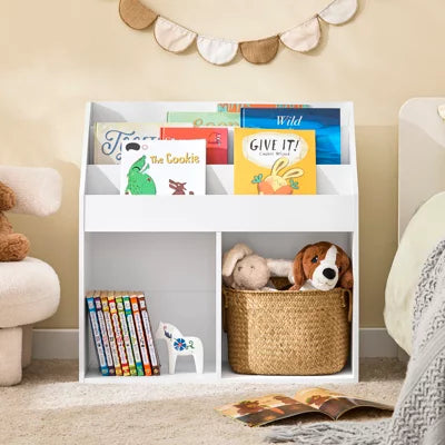 SoBuy Kinderbücherschrank mit Staufächern – 73 x 30 x 80 cm – Weiß