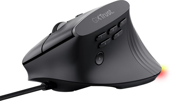 Trust GXT 145 Rexxa – Gaming-Maus – kabelgebunden – 12.800 DPI – RGB-Beleuchtung – ergonomisch, vertikal – schwarz