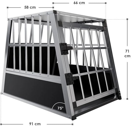 Juskys Aluminium Hundetransportbox - L