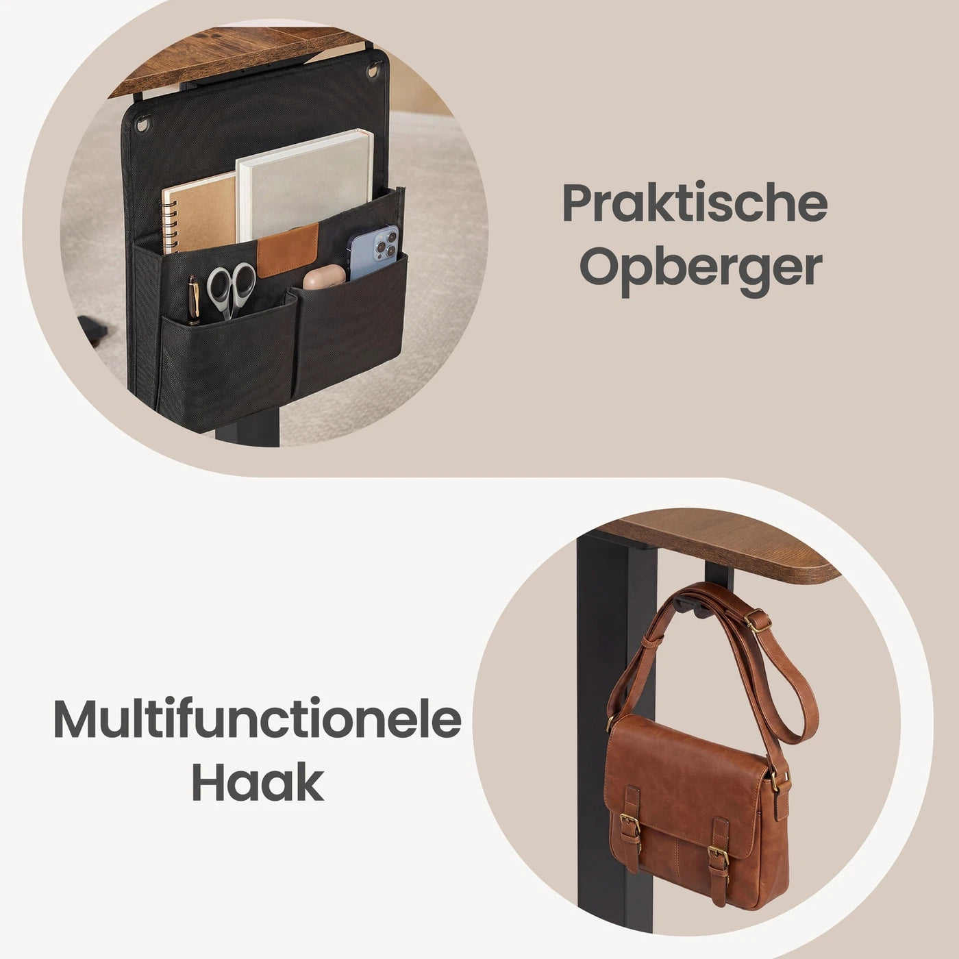 JOYFURNOS Elektrisch höhenverstellbarer Schreibtisch 180 x 80 cm – 72–120 cm – Vintage-Braun & Schwarz – Speicherfunktion – 70 kg