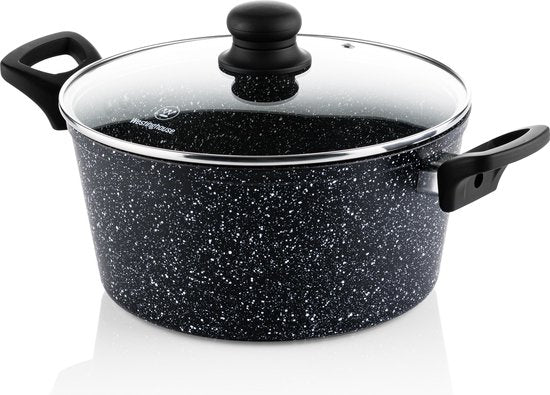 Westinghouse Kasserolle Black Marble – Antihaftbeschichtung – Induktion – Ø24 cm – Schwarz