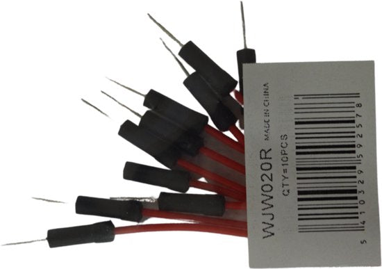 Jumper-Kabel-Set, 10 Stück / Set, 20 cm lang, Farbe: rot