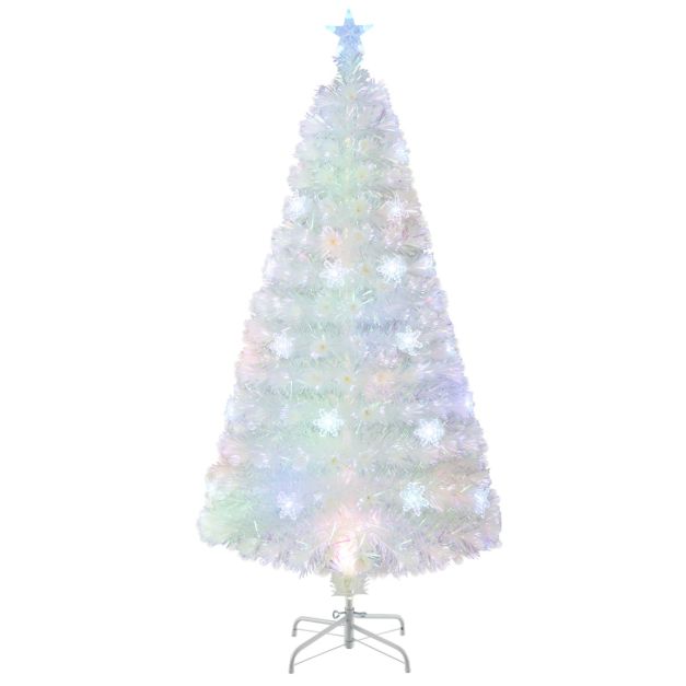 Costway Kunstweihnachtsbaum 150 cm mit 8 Beleuchtungsmodi, warmweißen LEDs und Tannenzapfen – CM25342DE