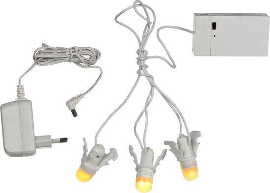 LuVille Weihnachtsdorf Miniatur-Glühbirnenkette - 3 Lichter - L15 cm