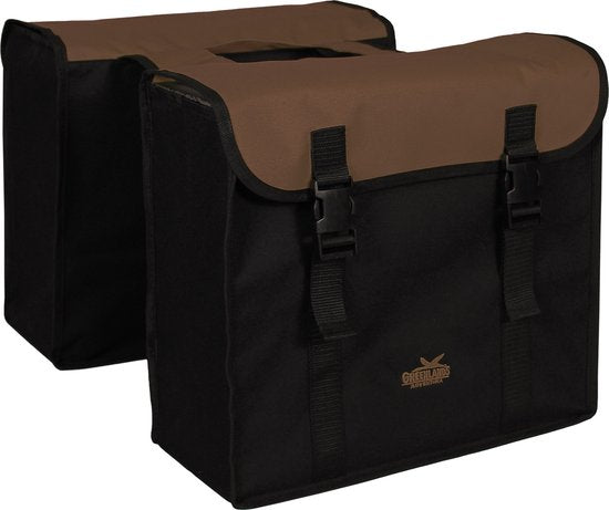 Greenlands – Doppelte Fahrradtasche – 34 Liter – Schwarz/Braun