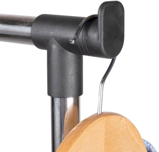 alpina Kleiderständer mit Rädern - Kleiderständer höhenverstellbar 93 - 158cm - Mobiler Kleiderständer - Schwarz