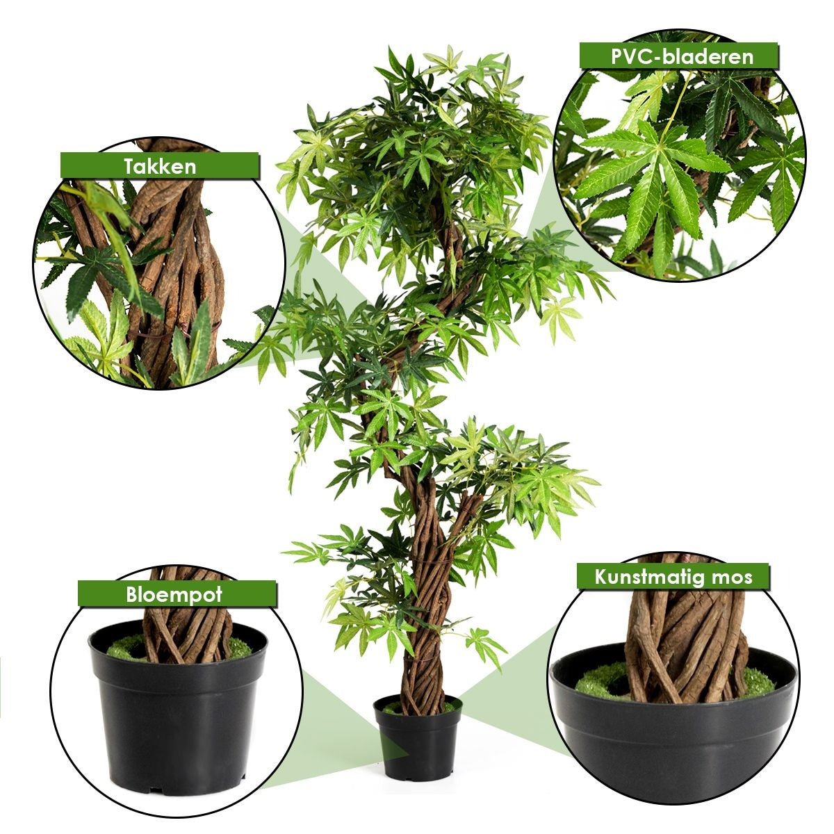 Coast Art Bonsai - PVC - 160 cm - Für den Innen- und Außenbereich